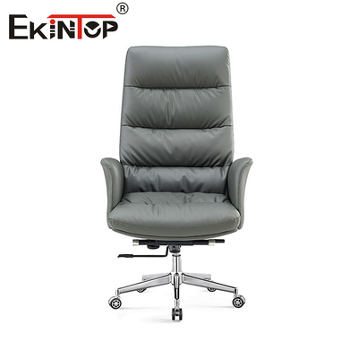 Silla de oficina de cuero ejecutiva ergonómica moderna
