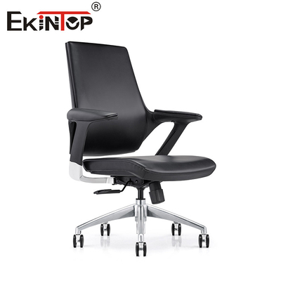Silla de cuero negro de espalda media de bajo costo de estilo moderno sillas de descanso personalizadas