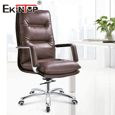 Precio de fábrica Silla de oficina ejecutiva marrón Silla de ordenador de cuero giratorio Silla de oficina de calidad