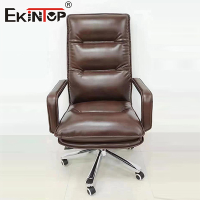 Precio de fábrica Silla de oficina ejecutiva marrón Silla de ordenador de cuero giratorio Silla de oficina de calidad