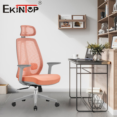 Silla de oficina giratoria moderna ergonómica ajustable de malla con almohadilla de reposabrazos PU