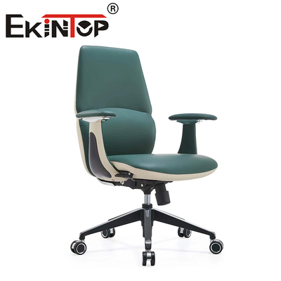 Silla ejecutiva de cuero verde de oficina ergonómica ajustable Silla de oficina resistente