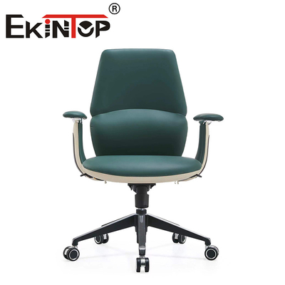 Silla ejecutiva de cuero verde de oficina ergonómica ajustable Silla de oficina resistente