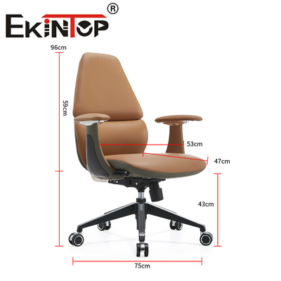 Silla ejecutiva de oficina ergonómica giratoria Sillones de club de cuero con reposabrazos ajustables