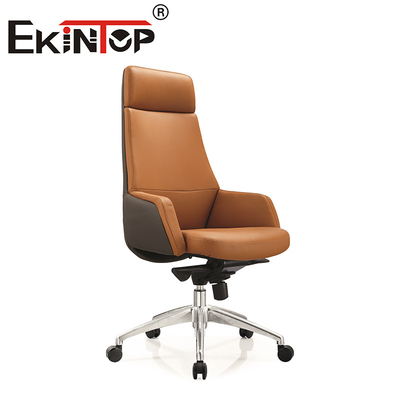 Pu ejecutivo ergonómico de escritorio acolchado de PU de alto respaldo y silla de silla de cuero vegetariana