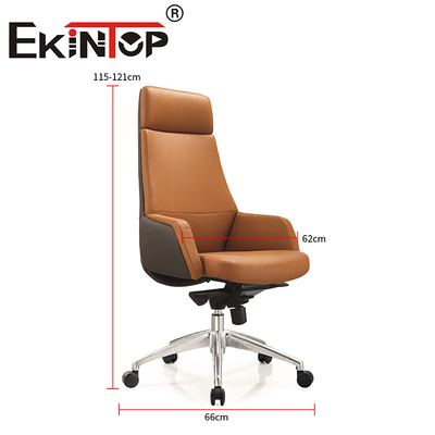 Pu ejecutivo ergonómico de escritorio acolchado de PU de alto respaldo y silla de silla de cuero vegetariana