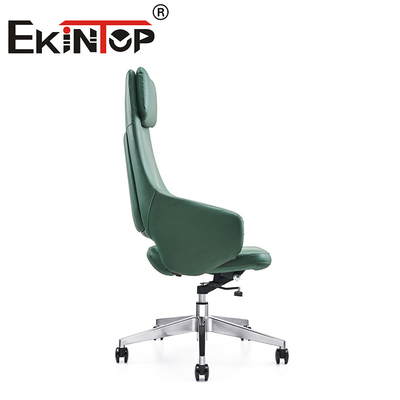 Silla de oficina de lujo ajustable con jefe giratorio Silla de cuero vegetariana ergonómica