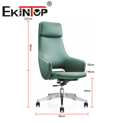 Silla de oficina de lujo ajustable con jefe giratorio Silla de cuero vegetariana ergonómica