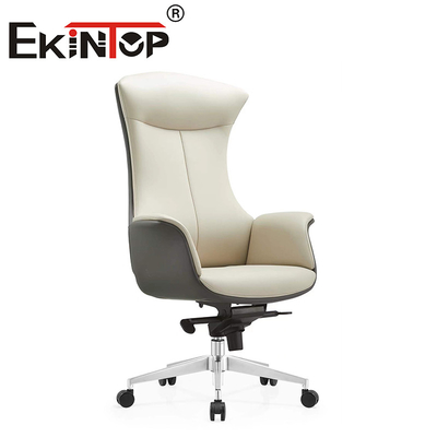 Muebles de computadora de lujo de cuero de polvo blanco silla de oficina de piel de vaca