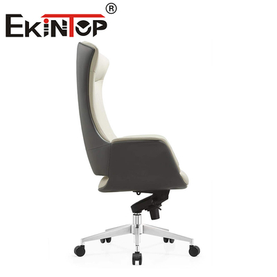 Muebles de computadora de lujo de cuero de polvo blanco silla de oficina de piel de vaca