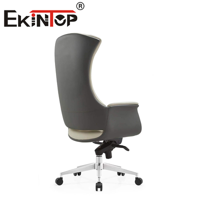 Muebles de computadora de lujo de cuero de polvo blanco silla de oficina de piel de vaca