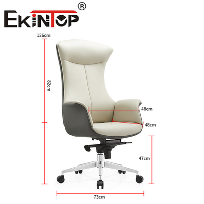 Muebles de computadora de lujo de cuero de polvo blanco silla de oficina de piel de vaca