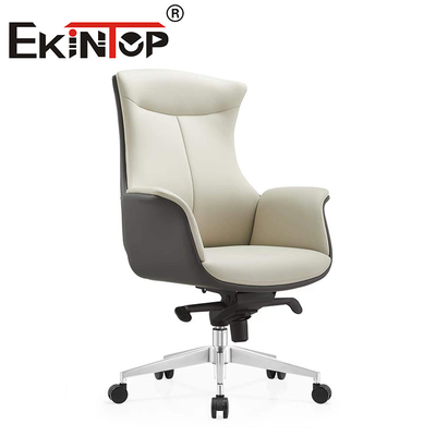 Silla de oficina reclinable de cuero ejecutivo moderno ajustable silla de oficina de cuero de vaca