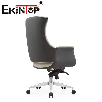 Silla de oficina reclinable de cuero ejecutivo moderno ajustable silla de oficina de cuero de vaca