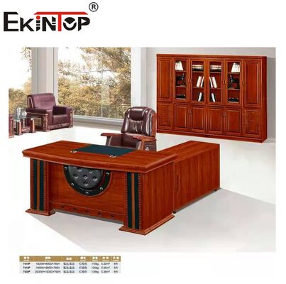 Escritorio de computadora de madera Ekintop, escritorio ejecutivo de oficina, mesa de jefe, mesa de oficina de madera
