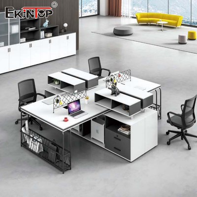 Mesa de trabajo de oficina de acero modular 4 personas 0.25CBM multifuncional