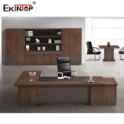 Escritorios de madera ejecutivos de la computadora de Brown para el ODM moderno del OEM del estilo de Ministerio del Interior