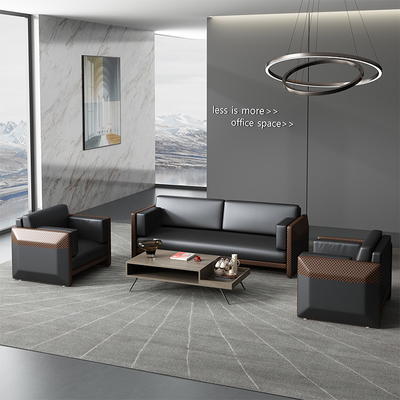 ODM de cuero negro del OEM de la recepción de Sofa Modular For Company Business de la oficina