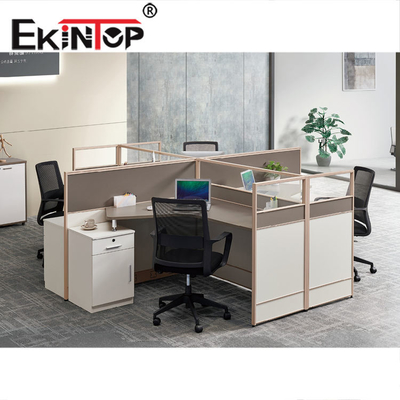 Los muebles modernos comerciales ISO9001 del puesto de trabajo de la oficina de 4 Seater certificaron