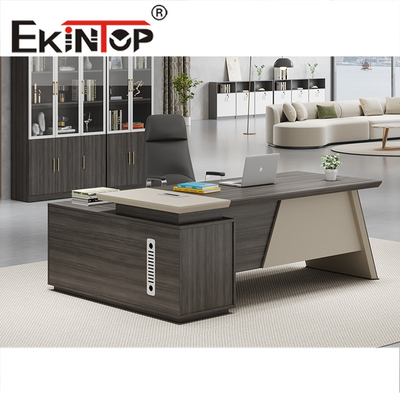 Escritorio de estilo moderno en forma de L, color blanco, estilo moderno, director ejecutivo, escritorio ejecutivo