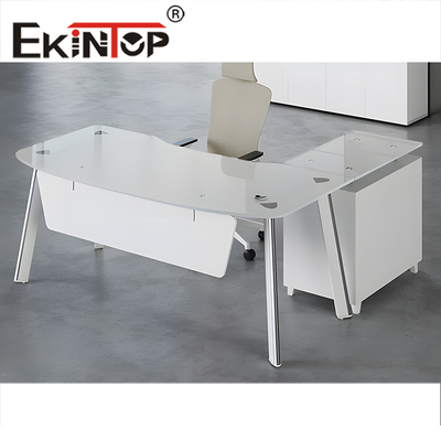 Muebles de oficina Vidrio endurecido Escritorio informático Materiales endurecidos