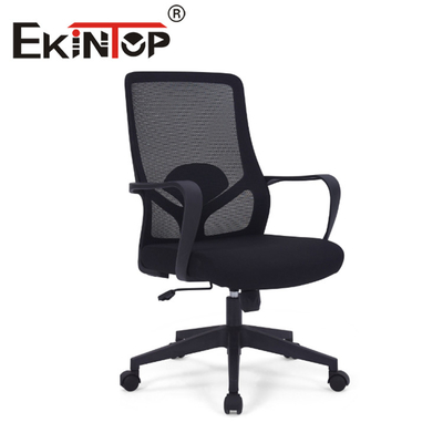 Malla Seat ergonómica negra de la silla de Ekintop, silla giratoria de la oficina trasera de la malla mediados