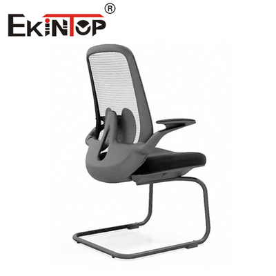 Silla moderna de la oficina de la parte posterior del negro del eslabón giratorio de la silla de la malla de la tela de la base del hierro con el reposacabezas