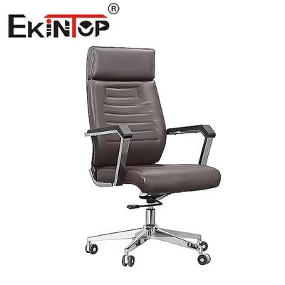 Silla de escritorio de cuero de oficina ergonómica sin silla de cuero moderna doblada