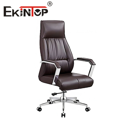 Silla de cuero ejecutiva de lujo Sillas de oficina de cuero de tapicería ajustable en altura