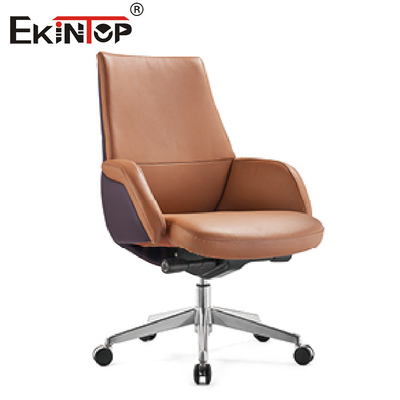 La altura de la silla de la oficina del cuero de Brown de 360 eslabones giratorios ajusta para que haya CEO Office Furniture