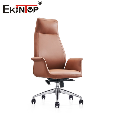 Silla de oficina de cuero de lujo de alta sofisticación de altura ajustable