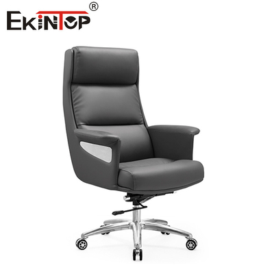 Silla de elevación de cuero negro moderno con reposabrazos de PU
