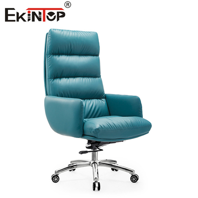 Silla de cuero azul moderno de diseño elegante para espacios contemporáneos
