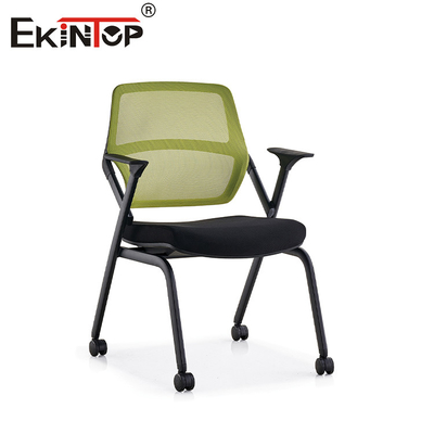 Apoyos para brazos 3D plegables silla de entrenamiento de malla verde con ruedas