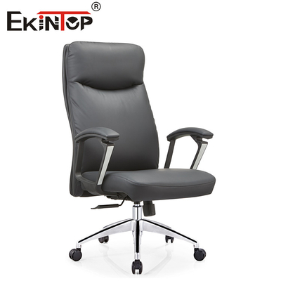Oficina Negro De espalda alta Silla de cuero de PU de altura ajustable apoyabrazos