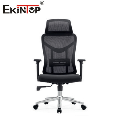 Silla de oficina de malla ergonómica ajustable de espalda alta negra estilo moderno