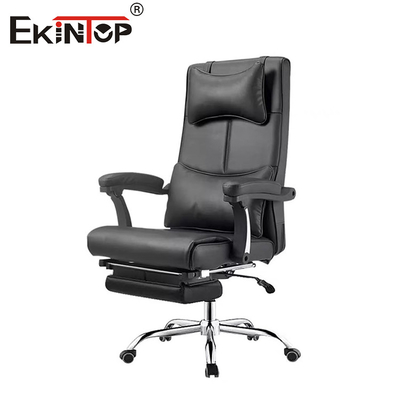 Silla de oficina de cuero multifuncional con reposa y reposapiés