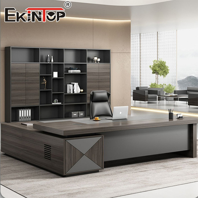 Escritorio de oficina de madera sólida clásica personalizable Escritorio grande con cajones