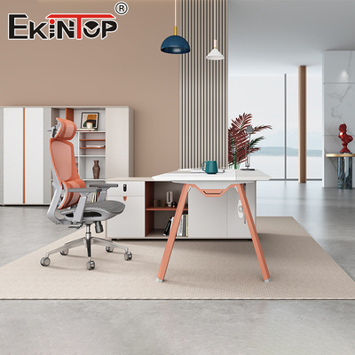 Moderno estilo MDF Material L Forma de madera de acacia Escritorio de oficina ejecutivo