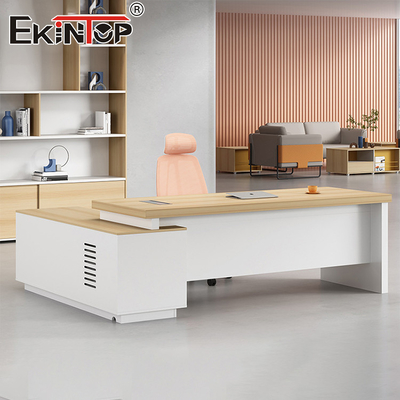 Mesa de oficina de madera de nuez de estilo moderno todo escritorio moderno