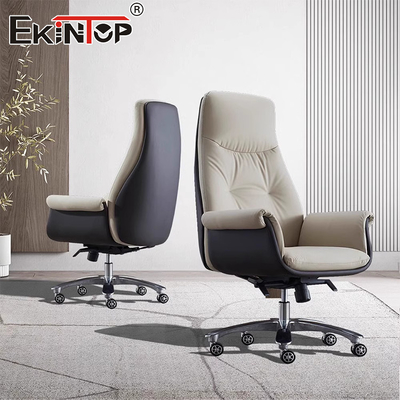 Silla de dormitorio de cuero ergonómico ejecutivo de espalda alta de PU sillas de oficina comerciales
