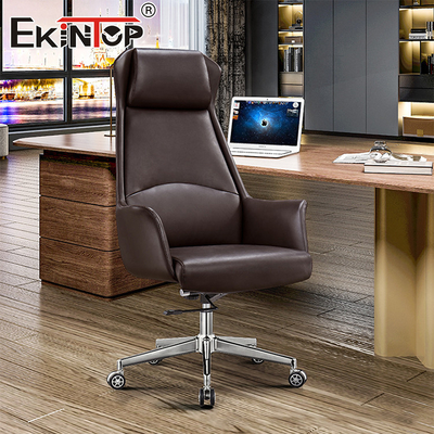 Silla de oficina reclinable giratoria ergonómica de alta calidad de cuero de PU
