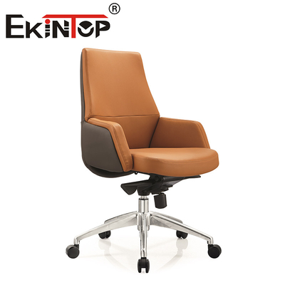 Silla de oficina de cuero de PU giratorio ajustable en altura