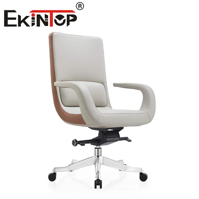 Comodidad de respaldo de la espalda de la computadora de cuero giratorio silla de oficina de cuero de vaca